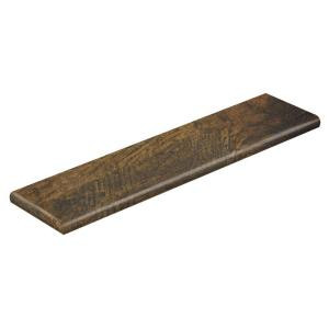 Cap A Tread Tanned Hickory 47 in. Length x 12-1/8 in. Deep x 1-11/16 in. Height Laminate Left Return to Cover Stairs 1 in. Thick-016271767 206052845
