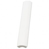 Daltile Semi-Gloss White 3/4 in. x 6 in. Ceramic Quarter-Round Trim Wall Tile-0100A1061P1 100677755