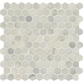 MS International Greecian White Hexagon 12 in. x 12 in. x 10 mm Polished Marble Mesh-Mounted Mosaic Tile-GRE-1HEXP 204265384