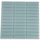Splashback Tile Contempo Blue Gray 12 in. x 12 in. x 8 mm Polished Glass Mosaic Floor and Wall Tile-CONTEMPOBLUEGRAYPOLISHED1X4GLASSTILE 203288538