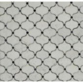 Splashback Tile Steppe Eastern Carrera Polished Marble Waterjet Mosaic Floor and Wall Tile - 3 in. x 6 in. Tile Sample-L2D6STPESTCRA 206705828