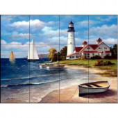The Tile Mural Store Sailing the Safe Harbor 17 in. x 12-3/4 in. Ceramic Mural Wall Tile-15-853-1712-6C 205842730