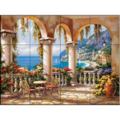 The Tile Mural Store Terrace Arch I 24 in. x 18 in. Ceramic Mural Wall Tile-15-1851-2418-6C 205842853