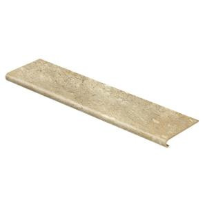 Cap A Tread Vanilla Travertine 94 in. Length x 12-1/8 in. Deep x 1-11/16 in. Height Laminate to Cover Stairs 1 in. Thick-016044568 206999515