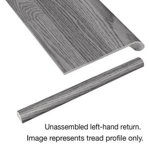 Cap A Tread Vintage Pewter Oak 94 in. Length x 12-1/8 in. Deep x 1-11/16 in. Height Laminate Left Return to Cover Stairs 1 in. Thick-016241816 206955327