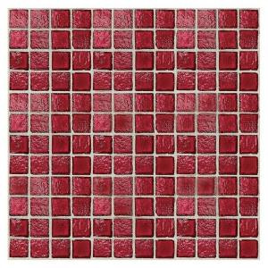Daltile Egyptian Glass Crimson 12 in. x 12 in. x 6 mm Glass Face-Mounted Mosaic Wall Tile (11 sq. ft. / case)-EG0511PM1P 203719909