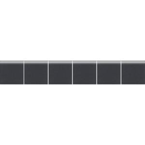 Daltile Keystones Unglazed Black and Ebony 2 in. x 12 in. x 6 mm Porcelain Mosaic Bullnose Floor and Wall Tile-D311S886MS1P 203462034