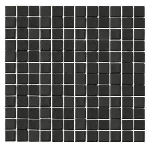 Epoch Architectural Surfaces Monoz M-Black-1401 Mosaic Recycled Glass 12 in. x 12 in. Mesh Mounted Floor & Wall Tile (5 sq. ft. / case)-M-BLACK-1401 203434328