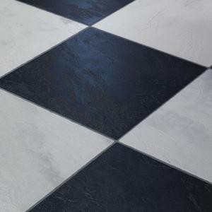 Innovations Black and White Chess Slate 8 mm Thick x 11-3/5 in. Wide x 46-1/4 in. Click Lock Laminate Flooring (18.56 sq. ft./case)-904073 203683363
