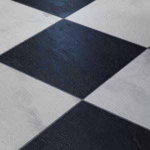 Innovations Black and White Chess Slate Laminate Flooring - 5 in. x 7 in. Take Home Sample-IN-683363 203811796