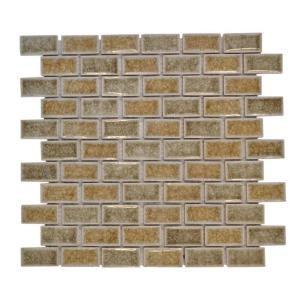 Jeffrey Court Silver Quill Crackle 12 in. x 12 in. x 8 mm Glass Mosaic Wall Tile-99410 202521415