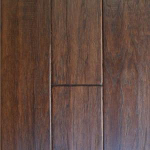 Millstead Take Home Sample - Hand Scraped Hickory Cocoa Engineered Click Hardwood Flooring - 5 in. x 7 in.-MI-103098 203193641