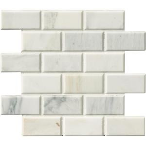 MS International Arabescato Carrara 12 in. x 12 in. x 20 mm Honed Marble Mesh-Mounted Mosaic Tile (10 sq. ft. / case)-ARA-2X4HB 300333806