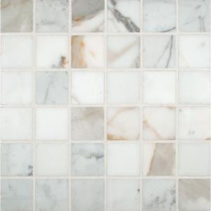 MS International Calacatta Gold 12 in. x 12 in. x 10 mm Polished Marble Mesh-Mounted Mosaic Tile-SMOT-CALAGOLD-2X2P 203684668