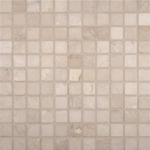 MS International Crema Marfil 12 in. x 12 in. x 10 mm Tumbled Marble Mesh-Mounted Mosaic Tile (10 sq. ft. / case)-CREM-1X1-T 300333796