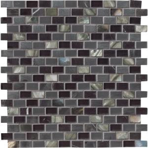 MS International Midnight Pearl 12 in. x 12 in. x 8 mm Glass, Metal and Stone Mesh-Mounted Mosaic Wall Tile-SGLSMT-MNPRL8MM 205114318