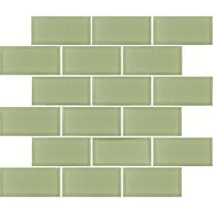 MS International Mint Green Subway 12 in. x 12 in. x 8 mm Glass Mesh-Mounted Mosaic Tile-GLSST-MG8MM 202523608