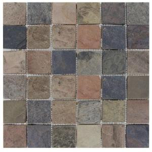 MS International Mixed Color 12 in. x 12 in. x 10 mm Tumbled Slate Mesh-Mounted Mosaic Tile-THDW3-SH-MC2X2T 100664344