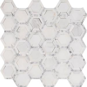 MS International Telaio Hexagon 12 in. x 12 in. x 10 mm Honed Marble Mesh-Mounted Mosaic Tile (10 sq. ft. / case)-TELAIO-2HEX 206635970