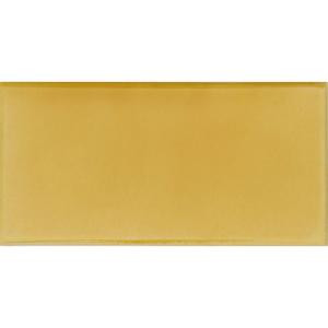 Solistone Hand-Painted Sol Yellow 3 in. x 6 in. Glazed Ceramic Wall Tile (1.25 sq. ft. / case)-SOL 3X6 206075210