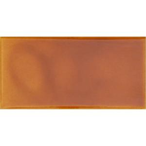Solistone Hand-Painted Tangerine Orange 3 in. x 6 in. Glazed Ceramic Wall Tile (1.25 sq. ft. / case)-TANGERINE 3X6 206075211