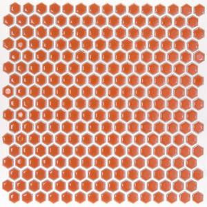 Splashback Tile Bliss Edged Hexagon Mango 12 in. x 12 in. x 10 mm Polished Ceramic Mosaic Tile-BLISSEGDHEXPOLMANGO 206496927