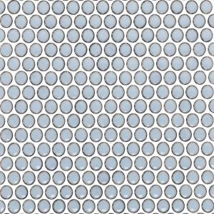 Splashback Tile Bliss Edged Penny Round Gray 12 in. x 12 in. x 10 mm Polished Ceramic Mosaic Tile-BLISSEGDPNYRNDPOLGRAY 206496929