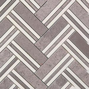 Splashback Tile Boost Lady Gray with Crystal White Line Marble Mosaic Tile - 3 in. x 6 in. Tile Sample-C1D12 BOOST LDY GRY 206154497