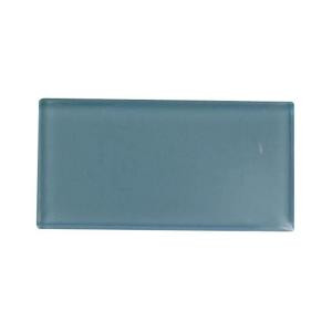 Splashback Tile Contempo Turquoise Polished Glass Tile - 3 in. x 6 in. x 8 mm Tile Sample-L7C11 203288365