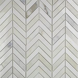 Splashback Tile Dart Calcutta and Thassos Marble Mosaic Tile - 3 in. x 6 in. Tile Sample-S1D2DRTCLCTA 206675395