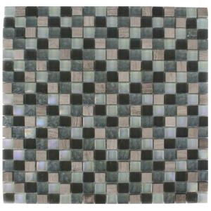 Splashback Tile Galaxy Blend Squares 12 in. x 12 in. x 8 mm Marble and Glass Mosaic Floor and Wall Tile-GALAXY SQUARES 203061319