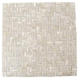 Splashback Tile Mother of Pearl Serene White 12 in. x 12 in. x 2 mm 3D Seamless Pearl Shell Glass Mosaic Tile-MOP3DWHTSEAMLESPEARL 206496848