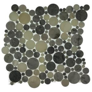 Splashback Tile Orbit Foggy Circles Mosaic Floor and Wall Tile - Tile Sample-L4D7 MARBLE TILE 204688673