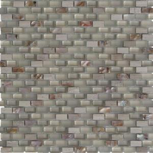Splashback Tile Paradox Clay Mini Brick 11-1/4 in. x 12-1/4 in. x 8 mm Glass Mosaic Tile-PARADOX-CLAY 206347032