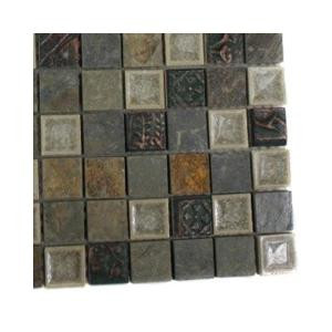 Splashback Tile Roman Selection Emperial Slate With Deco Glass Floor and Wall Tile - 6 in. x 6 in. Tile Sample-R4B2 STONE TILES 203478046