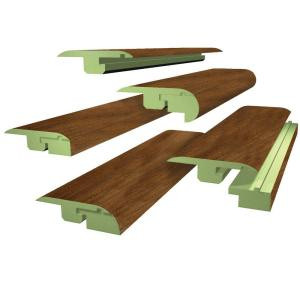 Walnut Block 1.06 in. Thick x 1-3/4 in. Wide x 47 in. Length Laminate FasTrim 5-in-1 Molding Kit-327931 204149292