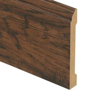 Zamma Coffee Hand Scraped Hickory 9/16 in. Thick x 5-1/4 in. Wide x 94 in. Length Laminate Base Molding-013061841640 205581212