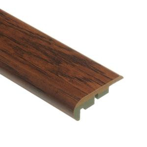Zamma Distressed Brown Hickory 3/4 in. Thick x 2-1/8 in. Wide x 94 in. Length Laminate Stair Nose Molding-0137541525 204257338