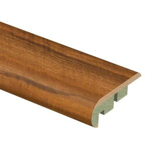 Zamma High Gloss Natural Jatoba 3/4 in. Thick x 2-1/8 in. Wide x 94 in. Length Laminate Stair Nose Molding-013541583 203622550