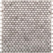 Bianco Gioia 12 in. x 12 in. x 9.25 mm Marble Honed Mini Offset Mesh-Mounted Mosaic Floor and Wall Tile-1161674 205335375