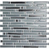 Brushstrokes Peltro-1505-S Strips Mosaic Glass Mesh Mounted - 2 in. x 12 in. Tile Sample-PELTRO SAMPLE 203153177