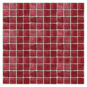 Daltile Egyptian Glass Crimson 12 in. x 12 in. x 6 mm Glass Face-Mounted Mosaic Wall Tile (11 sq. ft. / case)-EG0511PM1P 203719909
