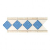 Daltile Fashion Accents Arctic White/Lagoon 4 in. x 11 in. Stone and Glass Decorative Wall Tile-FA5117411LST1P2 202647725