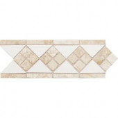 Daltile Fashion Accents White/Travertine 4 in. x 12 in. Ceramic Listello Wall Tile-FA50412LIST1P2 100678974