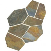 Daltile Natural Stone Collection Mongolian Spring 12 in. x 24 in. Slate Flagstone Floor and Wall Tile (13.5 sq. ft. / case)-S781PATTNFLAG1P 202646841
