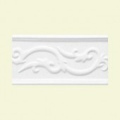 Daltile Polaris Astrid Blanco 4 in. x 8 in. Ceramic Listello Wall Tile-PL4248LIST1P1 202660025
