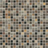 Daltile Slate Radiance Flint 11-3/4 in. x 11-3/4 in.x 8 mm Glass and Stone Mosaic Blend Wall Tile-SA555858MS1P 203719624
