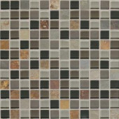 Daltile Slate Radiance Flint 12 in. x 12 in. x 8 mm Glass and Stone Mosaic Blend Wall Tile-SA5511MS1P 203719622