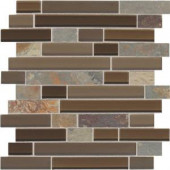Daltile Slate Radiance Saddle 11-3/4 in. x 11-3/4 in. x 8 mm Glass and Stone Random Mosaic Blend Wall Tile-SA561RANDMS1P 203719627