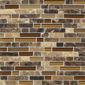 Daltile Stone Radiance Butternut Emperador 11-3/4 in. x 12-1/2 in. x 8 mm Glass and Stone Mosaic Blend Wall Tile-SA6058RANDMS1P 203719327